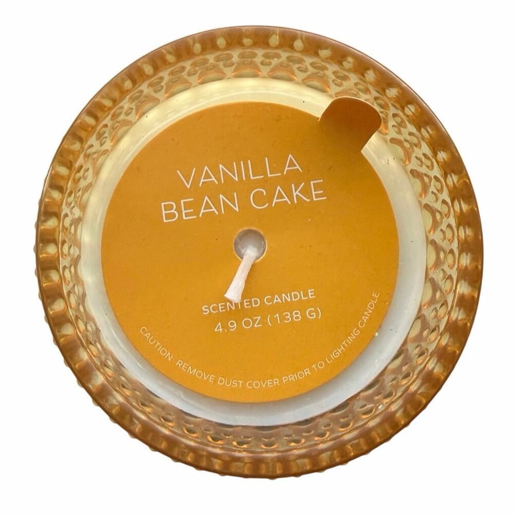 Place & Time Vanilla Bean Cake 4.9oz Scented Candle Hobnail Textured Glass Jar - Picture 2 of 4